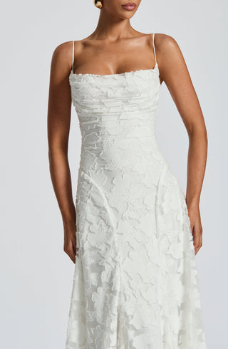 Camille | Bordeaux Lace Evening Gown