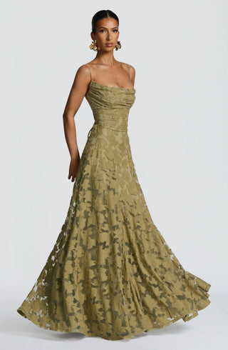 Camille | Bordeaux Lace Evening Gown