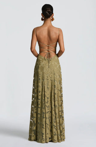 Madeleine | Bordeaux Lace Evening Gown