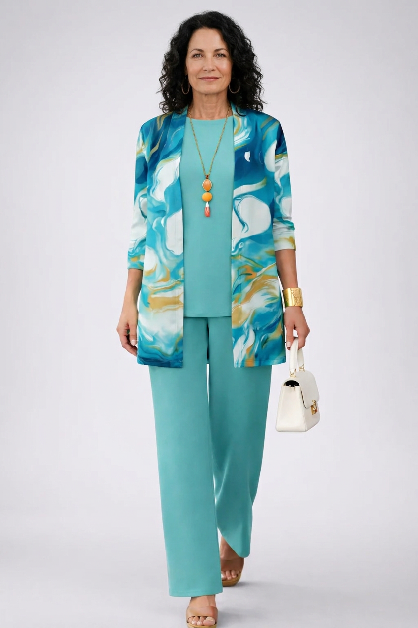 Celestine™ | Turquoise Abstract Print 3-Piece Set