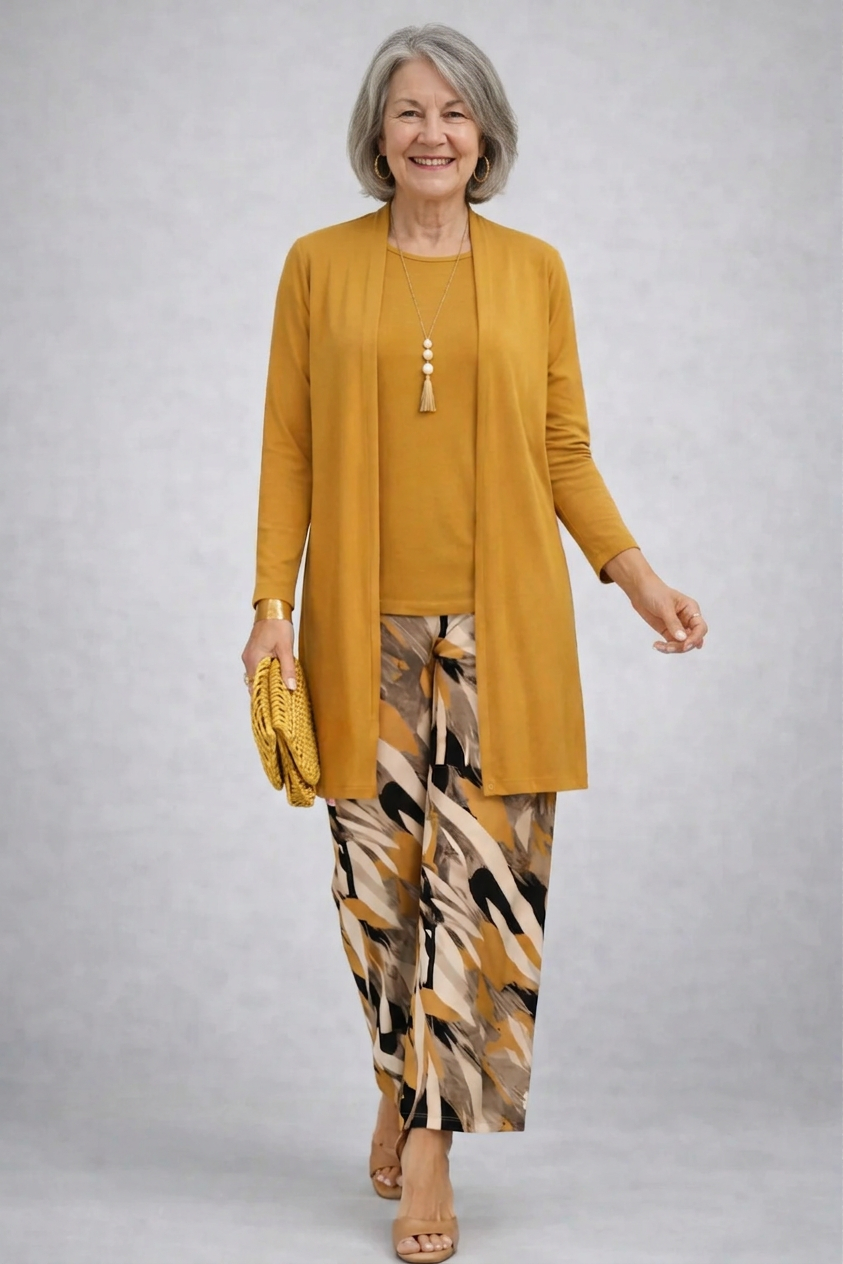 Amelia™ | Mustard Gold Abstract Print 3-Piece Set
