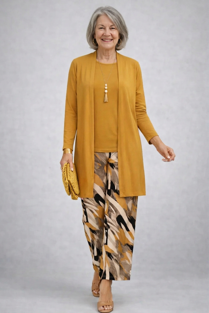 Amelia™ | Mustard Gold Abstract Print 3-Piece Set