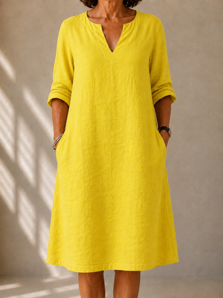 Marigold™ | Sunshine Linen Midi Dress
