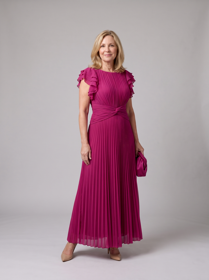Araminta™ | Pleated Elegance Maxi Dress