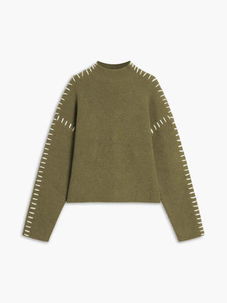 Onyx™ | Luxe Black Contrast Stitch Sweater