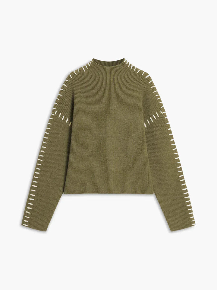 Onyx™ | Luxe Black Contrast Stitch Sweater