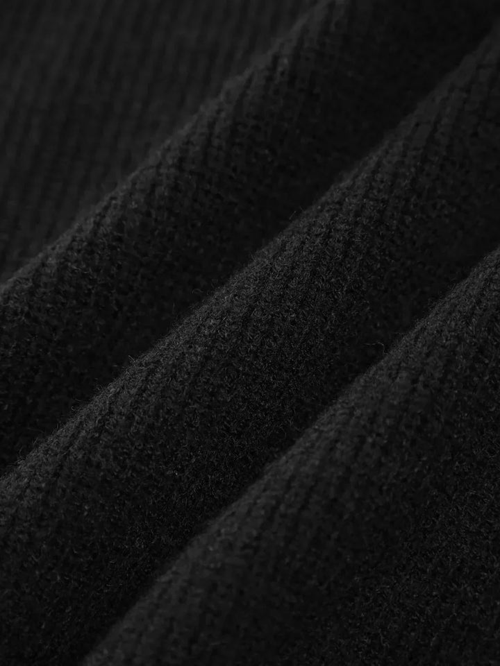 Onyx™ | Luxe Black Contrast Stitch Sweater