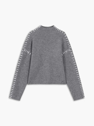 Onyx™ | Luxe Black Contrast Stitch Sweater