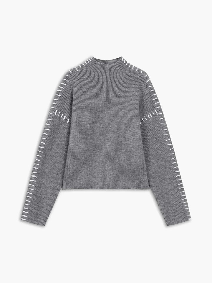 Onyx™ | Luxe Black Contrast Stitch Sweater
