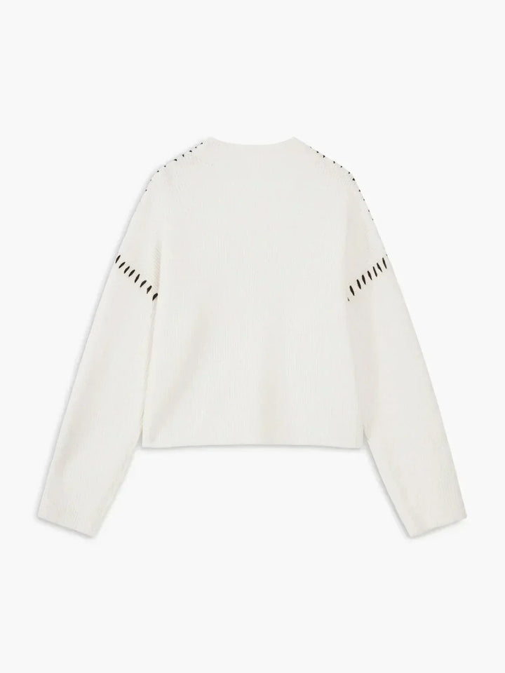 Onyx™ | Luxe Black Contrast Stitch Sweater
