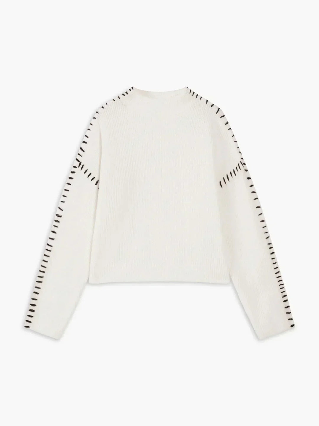 Onyx™ | Luxe Black Contrast Stitch Sweater