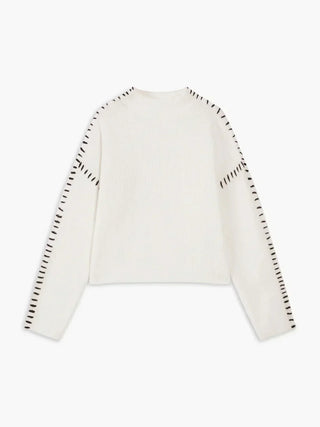 Onyx™ | Luxe Black Contrast Stitch Sweater