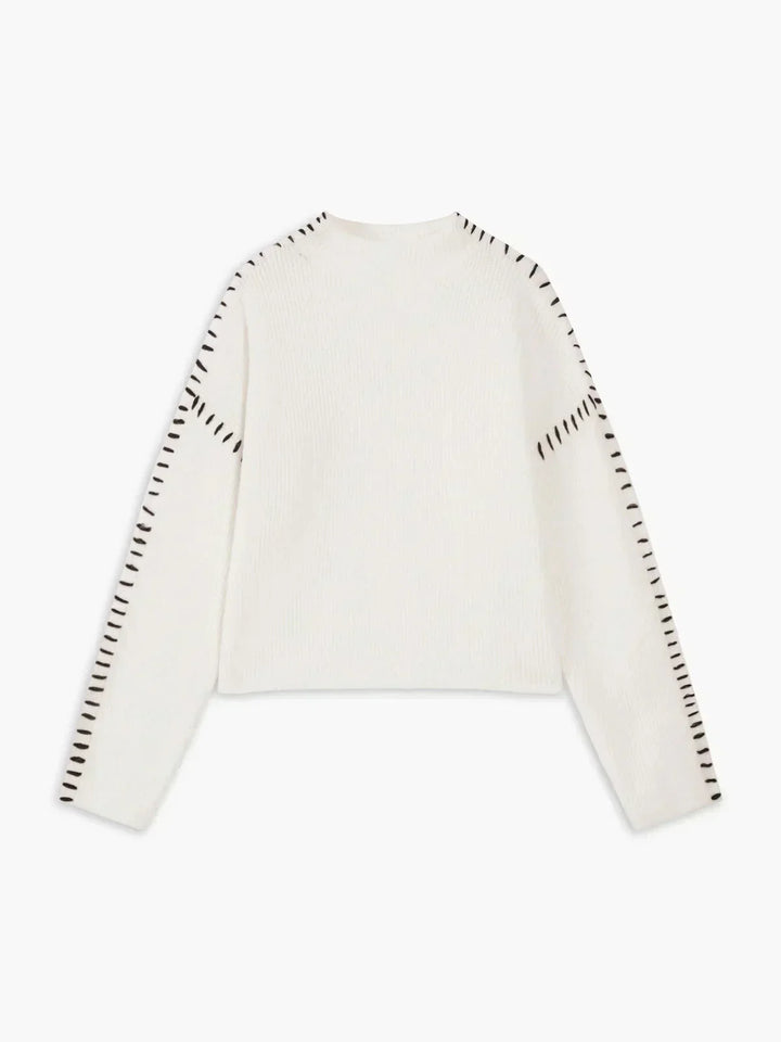 Onyx™ | Luxe Black Contrast Stitch Sweater