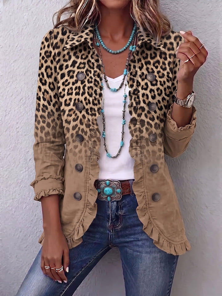 Isadora™ | Leopard Ruffle Utility Jacket