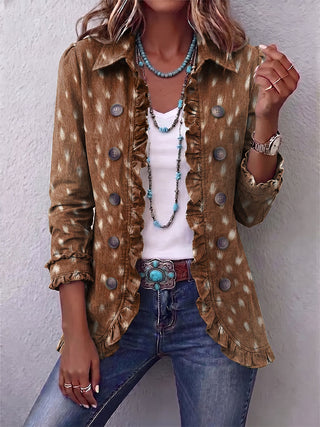 Maribel™ | Spotted Ruffle Tailored Jacket