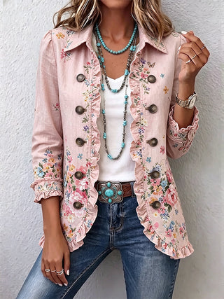 Rosalie™ | Embroidered Floral Ruffle Jacket
