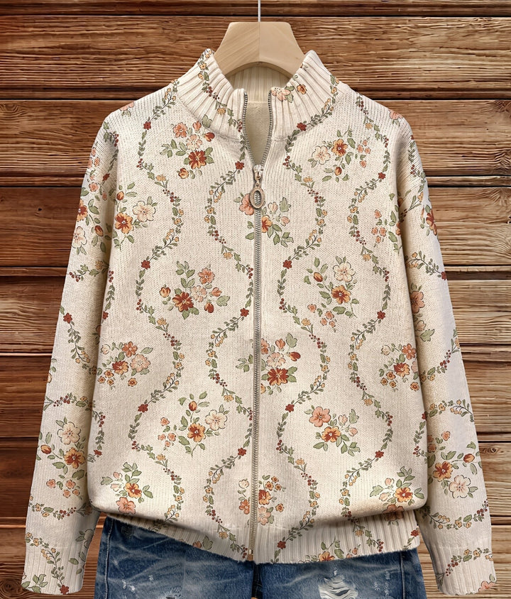 Clemency™ | Vintage Blossom Zip Cardigan