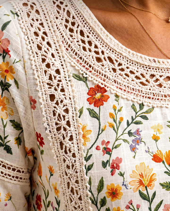 Elodie™ | Wildflower Whimsy Midi Dress