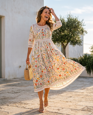 Elodie™ | Wildflower Whimsy Midi Dress
