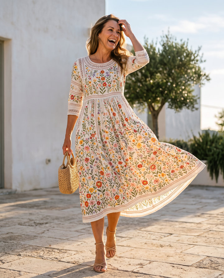 Elodie™ | Wildflower Whimsy Midi Dress