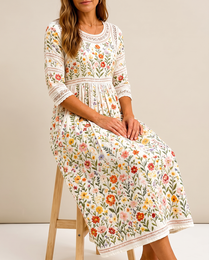 Elodie™ | Wildflower Whimsy Midi Dress