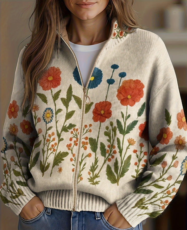 Elowen™ | Wildflower Zip Cardigan