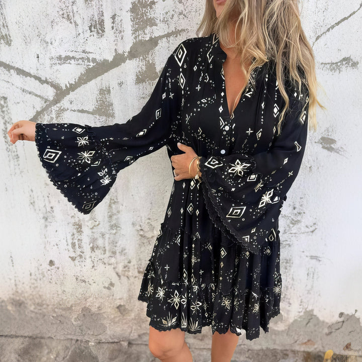 Rosario | Vestido Manga Acampanada